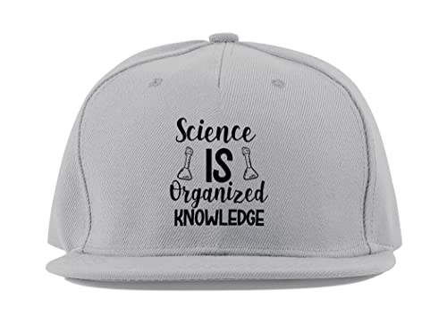 Casquette science en coton gris à visière plate taille unique pour style urbain minimaliste