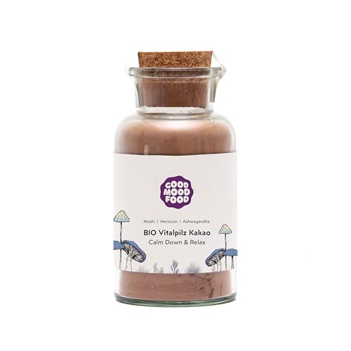 Goodmoodfood Bio Vitalpilz Rohkakao Calm Down & Relax 180g – Nachhaltig & vegan – Entspannung und Genuss