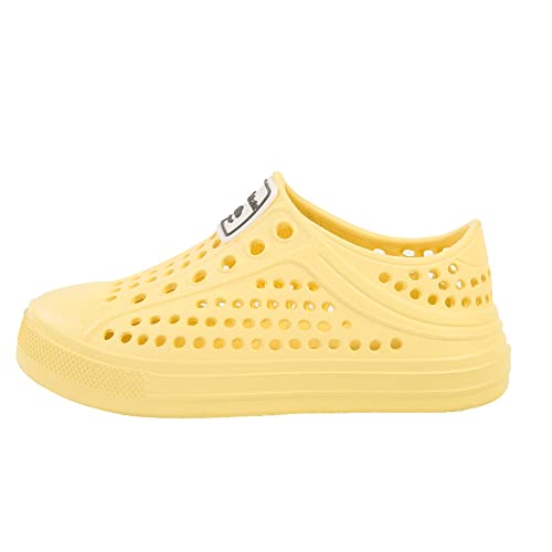 GEVICONT Kids Water Shoes Lightweight Slip-On Sneaker Breathable Sandal Outdoor & Indoor (Yellow, us_Footwear_Size_System, Toddler, Numeric, Medium, Numeric_9)