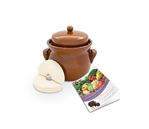 KERAZO Gärtopf 2 Liter Steingut Fermentierbehälter