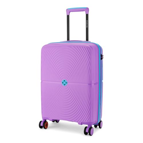 Image of Nasher Miles Bali Hard-Sided Polypropylene Cabin Luggage 20 inch | 55cm | 8 Wheels Small Trolley Bag for Travel | Suitcase (Purple)