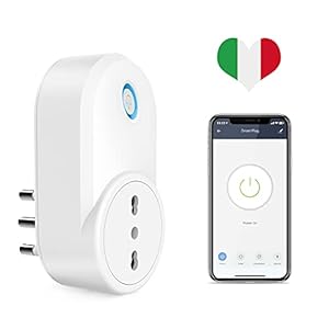 Maxcio Presa Intelligente WiFi, Presa Smart Italiana 16A Compatibile con Amazon Alexa e Google Home, Controllo Vocale, Maxcio APP Telecomando Remoto, Energia Monitor, Funzione di Timer e Family Share