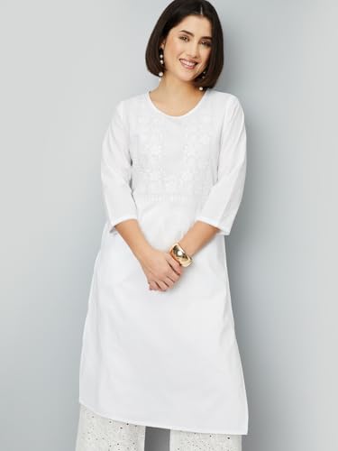 Image of Max Women's Poly Cotton Regular Fit Casual Kurta
