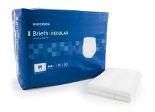 Adult Disposable Brief Diaper, Medium, Moderate Absorbency, Tab Closure - McKesson BRCLMD - Case of 96