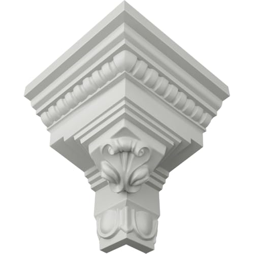 Image of Ekena Millwork MOC03X03AT Outside Corner Moulding (matches moulding MLD03X03X05AT), 3 5 /8 inchP x 3 7 /8 inchH, Primed