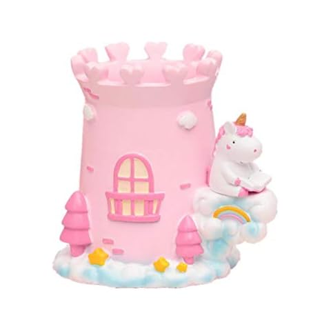 Srliya Pencil Holder, Storage Box Desk Neat Pen Holder Resin Rabbit Carrot/Unicorn Pencil Box Brush Scissors Storage Rack Desktop Decoration Cover