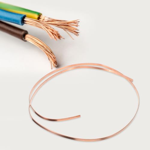 Cabilock Kupferflachstab Roségold Kupferstange für Schweißen und DIY Bastelbedarf Vielseitiger Kupferstreifen für Batterieanschluss Und Sammelschiene, 39.37In X 0.20In X 0.04In