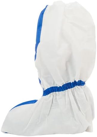ViroGuard 2 White Boot Cover Taped Seams, Elastic Ankle & Top Skid Resistant Sole (23" Case of 100)