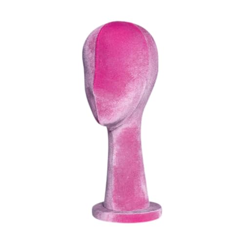 Présentoir pour perruques et chapeaux en modèle de tête rose d'exposition