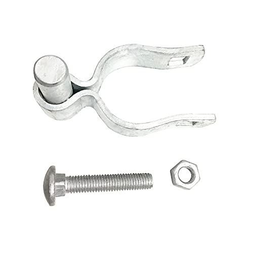 2 Pack Chain Link Fence Gate Post Hinge - Use For Outside Diameter Post/Pipe - Galvanized Chain Link Post Gate Hinge - Nut/Bolt Included (1-7/8 Inch) #TOP2