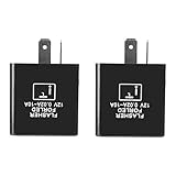 2 Pack CF12 LED Flasher Relay, 2-Pin 12V 0.02A-10A Electronic Turn Signal Hyper Flash Fix for Motorc