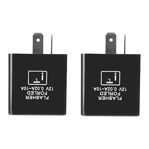 2 Pack Cf12 Led Flasher Relay, 2-Pin 12V 0.02A-10A Electronic Turn Signal Hyper Flash Fix For Motorcycles & Cars #TOP6