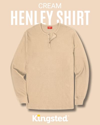 Kingsted Henley Shirts for Men - Royally Comfortable Long Sleeve Henley - Super Soft Waffle Henley Fabric - Classic Fit3