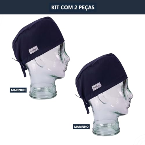 Touca Profissional Gorro Feminino e Masculino Tecido Não Descartável - Cores Lisas (2, MARINHO)