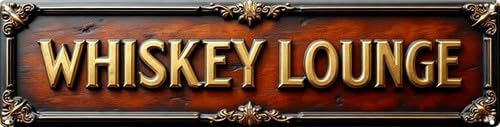 Horienteeon Vintage Whiskey Lounge Sign 10x40cm Aluminium Retro Metal Sign for Home Shop Bar
