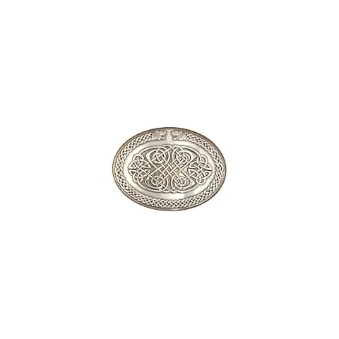 Briomhar Irish Celtic Belt Buckle for Men - Oval Silver Belt Buckle Made in Ireland (Finn Silver) Cover