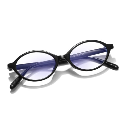 Image of Oval Blue Light Blocking Nerd Glasses Vintage Y2K Chic Frame Anti Eyestrain Protection TV Computer Gaming for Women Chiron Style