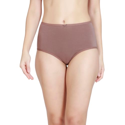 Image of NYKD High Rise Full Brief Cotton Stretch Full Rear Coverage Panty with Super-Soft Elastic & Back Coverage - NYP036 (Pack of 3)