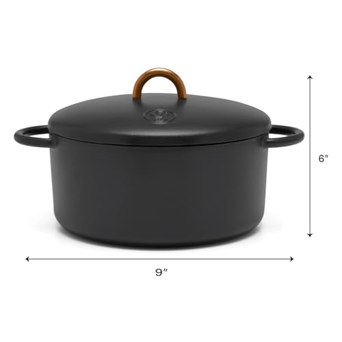 Image of Great Jones 3.5 Quart Enameled Cast Iron Dutch Oven Pot w /Lid (Pepper)