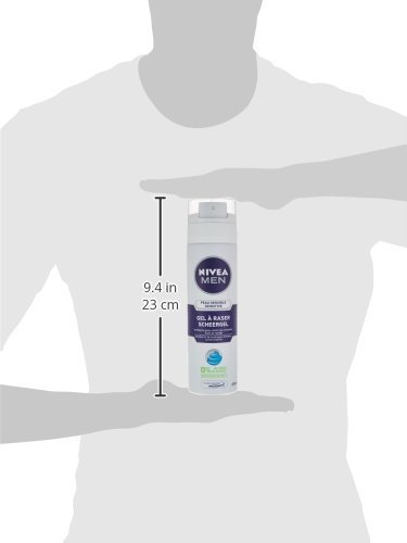NIVEA MEN Peau Sensible Gel à Raser (1 x 200 ml), crème de rasage enrichie en camomille et en hamamélis, soin rasage 0% alcool pour homme à la peau sensible (Lot de 2)