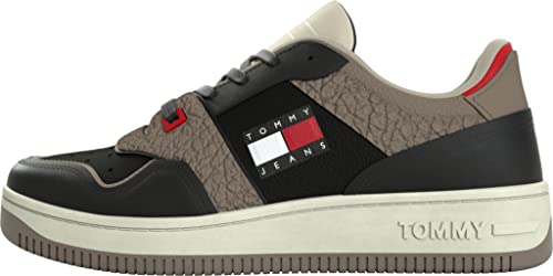 Tommy Jeans baskets homme EM0EM01135BDS en cuir noir