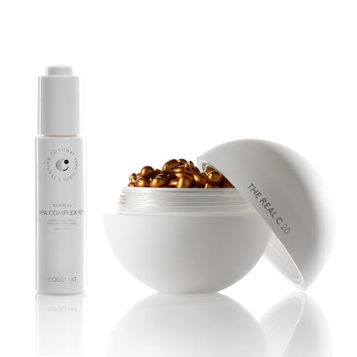 COCUNAT - Pack Serums - Serum AHA Peeling Exfoliante + Serum Vitamina C al 20 % - Trata los Signos de la Edad - Ilumina y Reduce Manchas y Flacidez