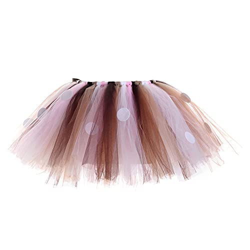 Baby Deer Costume Toddler Reindeer Costume Kids Christmas Outfit Girl Tutu Skirt Reindeer Antlers Headband Xmas Holiday Photo Shoot Halloween Dress Up Cosplay Costumes For Kids Light Brown 3-8 Years #TOP2