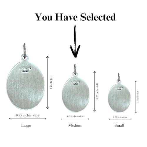 F A Dumont Sterling Silver St. Monica Pendant with 18" Stainless Steel Lite Curb Chain. Patron Saint of Abuse Viktims2