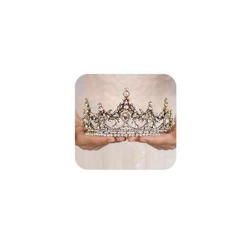 Corona de diamantes de imitación de oro vintage para bodas fiestas y sesiones fotográficas