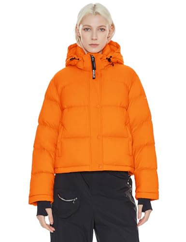 Orolay Women's Cropped Puffer Jacket Short Down Coat Thickened Winter with Detachable Hood