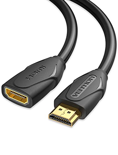 Vention Câble Rallonge HDMI 4K 60Hz HDMI 2.0 Câble Extension HDMI Mâle vers Femelle Prise en Charge 3D HDR, Compatible avec TV, Roku, Blu Ray, PS5/PS4, Xbox...