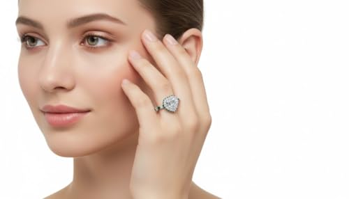 Image of Choose Your Gemstone Rollover Heart Diamond CZ Engagement Ring 925 Sterling Silver Heart Shape Petite Engagement Rings Lightweight Office Wear Everyday Gift Jewelry US Size 4 to 12