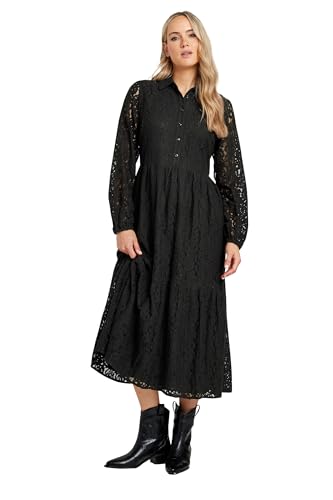 Long Tall Sally - LTS Tall Lace Tiered Midi Dress - Women's Black