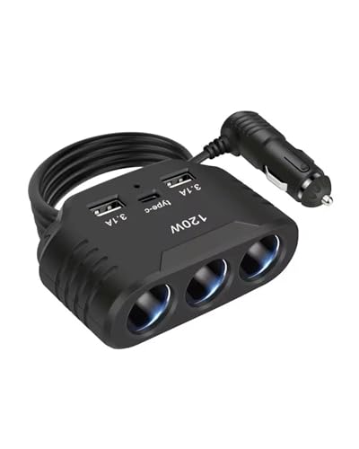 LAYYSD Cargador Coche 1pc 3 En 1 12V 24V Cargador Rápido Enchufe Adaptador De Corriente para Teléfono para Coche DVR GPS Dashcam Coche Cargador Movil Coche