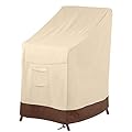 Vailge Stackable Patio Chair Cover,100% Waterproof Outdoor Chair Cover, Heavy Duty Lawn Patio Furniture Covers,Fits for 4-6 Stackable Dining Chairs,36"Lx28"Wx47"H,Beige&Brown