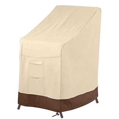 Vailge Stackable Patio Chair Cover,100% Waterproof Outdoor Chair Cover, Heavy Duty Lawn Patio Furniture Covers,Fits for 4-6 Stackable Dining Chairs,36"Lx28"Wx47"H,Beige&Brown