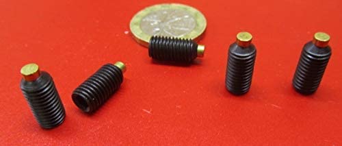 Black Oxide Steel Brass Tip Set Screw 1/4"-28 x .500" (1/2") Thread Length 20 pcs