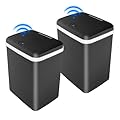 stonespace Touchless Trash Can for Bathroom, 2-Pack Small Automatic Trash Can for Bathroom Kitchen Bedroom, Electric Motion Sensor Garbage Can, 3.5 Gallon,Black