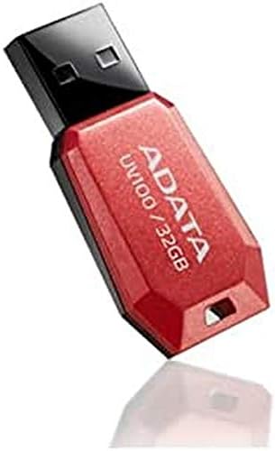 ADATA UV100 32GB USB 2.0 Slim & Capless Flash Drive, Red (AUV100-32G-RRD)