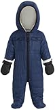 URBAN REPUBLIC Baby Boys Snowsuit - Pram Quilted Fleece Lined Long Sleeve Baby Boy Onesies Hooded Winter Snowsuit (3M-9M), Size 3 Months, Navy Blue
