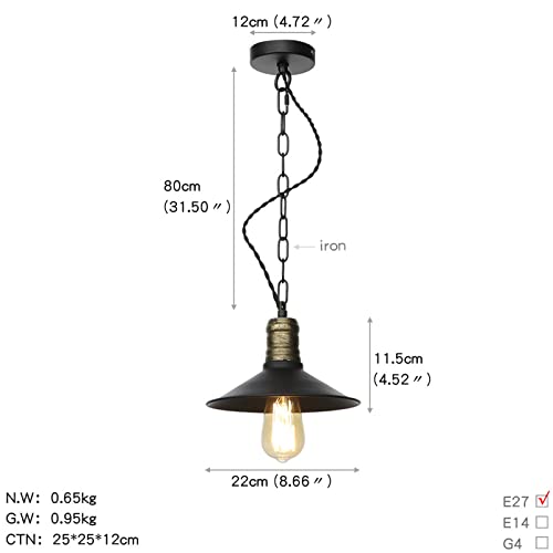 Lámparas de techo colgantes de araña de metal industrial negro 30cm/22cm 2