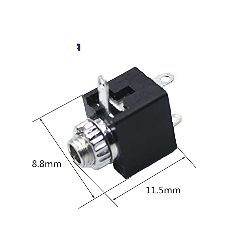 1000Pcs PJ-201M 2.5MM Headphone Jack Audio Jack 2.5 Mono Audio Socket PJ201 3 feet