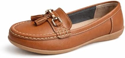 Women Leather Flat Loafer Ladies Casual Comfy Slider Low Wedge He...
