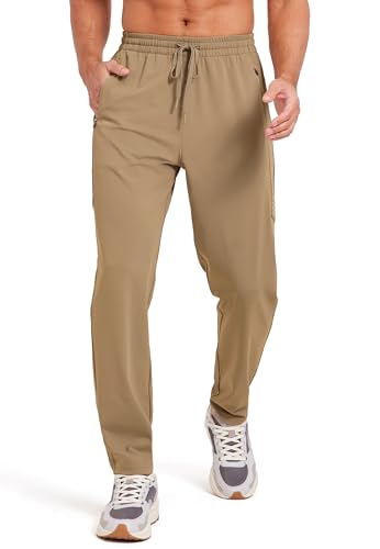 Men's Athletic Joggers Pants Workout Jogging Sweatpants Elastic Waist Tapered Stretch Casual Track Pants Zip Pockets2