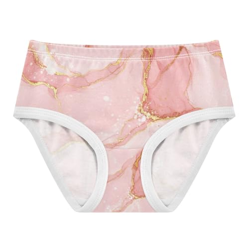 Toddler Girl Briefs, Marble Golden Veins Cotton Underwear for Girls, 2T–8 Years