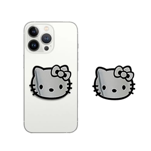 2 Pièces Poignée de Téléphone Portable - Support et Grip Extensibles pour Smartphone et Tablette avec Un Top Interchangeable -Cartoon Cat