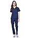 Dagacci Medical Uniform Womens and Mens Scrub Set Unisex Medical Scrub Shirt Top and Pant, Navy, Small,