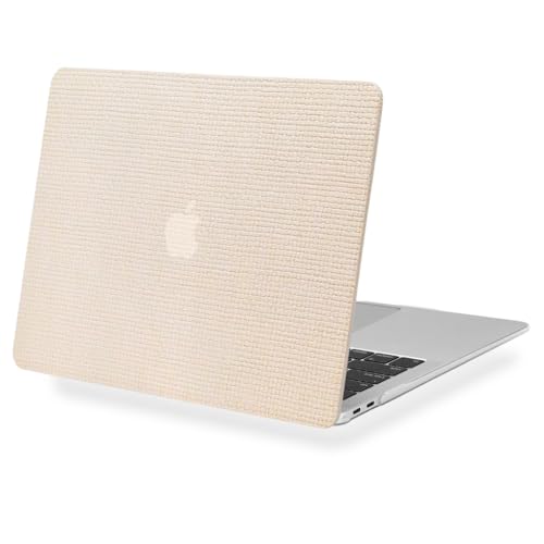 Image of ZORBES Compatible with MacBook Air 13, 13.6-inch Display, Textured Beige Cutout PC Laptop Case, Protective Anti-Scratch Snap-on Laptop Shell Cover for A3240 A2681 A3113