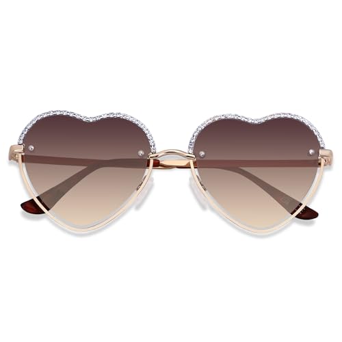 ANDWOOD Trendy Heart Shaped Sunglasses Womens...