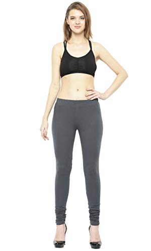 Image of Frenchtrendz Women's Cotton Spandex Stretchable Mid Rise Slim Fit Churidar Leggings Pull On